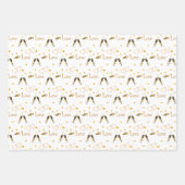 白鳥のカップルとハートのシルバー&ホワイト結婚ズ ラッピングペーパーシート (正面3)