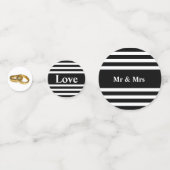 白鳥のカップルの黒と白ストライプの結婚の コンフェッティ (正面)