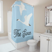 白鳥のカラーブロック シャワーカーテン (インサイチュ)