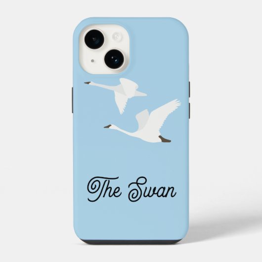 白鳥のカラーブロック iPhoneケース (裏面)