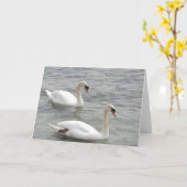 白鳥のグリーテ空白のィングカード カード (黄色い花)