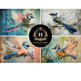 白鳥のコラージュ分離 薄葉紙