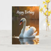 白鳥のセレナリティー 誕生日カード カード (黄色い花)