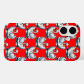 白鳥のデザイン 赤地 Case-Mate iPhoneケース (裏面 (横))