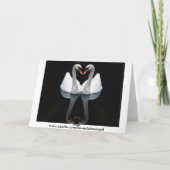 白鳥のハートのキス、愛の反射 カード (裏面)