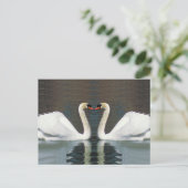 白鳥のハートはがき ポストカード (スタンド正面)