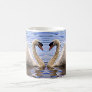 白鳥のハート コーヒーマグカップ
