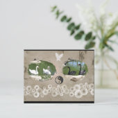 白鳥のバランスはがき ポストカード (スタンド正面)