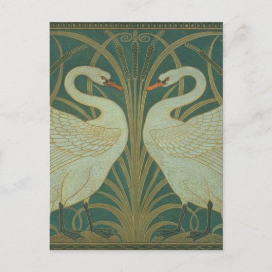 "白鳥のパネルのためのデザインの壁紙を張って下さい、急がせて下さい及び絞って下さい" ポストカード (正面)