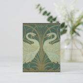 "白鳥のパネルのためのデザインの壁紙を張って下さい、急がせて下さい及び絞って下さい" ポストカード (スタンド正面)