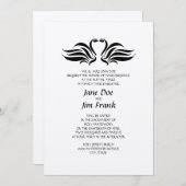 白鳥のフォーマルなカトリック教の結婚式招待状 招待状 (正面/裏面)