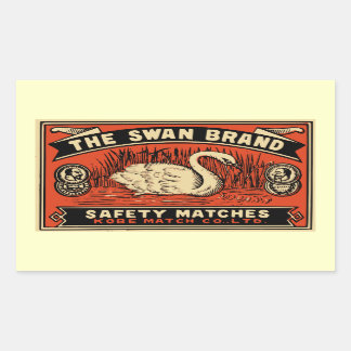 白鳥のブランドの安全マッチ 長方形シール