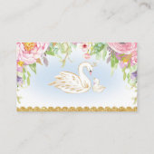 白鳥のプリンセスのおむつのラッフルの花の女の赤ちゃん エンクロージャーカード (裏面)