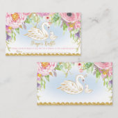 白鳥のプリンセスのおむつのラッフルの花の女の赤ちゃん エンクロージャーカード (正面/裏面)