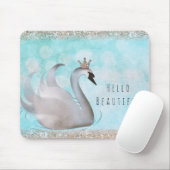 白鳥のプリンセスのフェイクな金ゴールドのグリッターのシックなおとぎ話 マウスパッド (マウス)