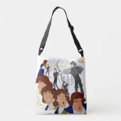 白鳥のプリンセスの両面十字の遺体袋(白い) クロスボディバッグ (裏面)