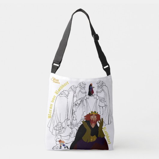 白鳥のプリンセスの両面十字の遺体袋(白い) クロスボディバッグ (正面)