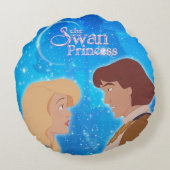 白鳥のプリンセスの枕- Odette及びデレック ラウンドクッション (裏面)