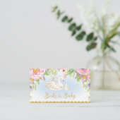 白鳥のベビーシャワーはベビーのための本を持って来ます エンクロージャーカード (スタンド正面)