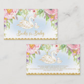 白鳥のベビーシャワーはベビーのための本を持って来ます エンクロージャーカード (正面/裏面)