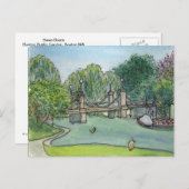 白鳥のボートのボストン公共庭 ポストカード (正面/裏面)