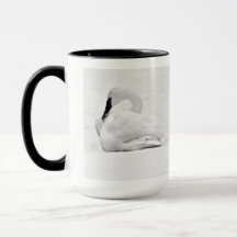 白鳥のマグカップ 黒と白