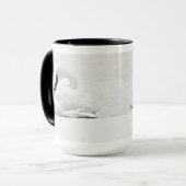 白鳥のマグカップ 黒と白 マグカップ (正面左)