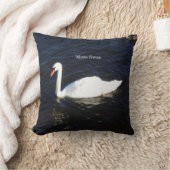 白鳥のミュートスクエアピロー クッション (ブランケット)