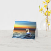 白鳥のメッセージカード カード (黄色い花)