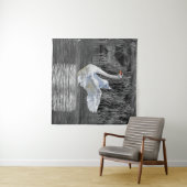 白鳥のモノクロ写真 タペストリー (インサイチュ(横))