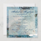 白鳥のヴィンテージ旋回ティール(緑がかった色)ピンク 招待状 (裏面)