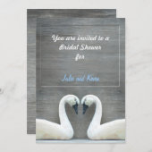 白鳥の国のブライダルシャワー招待状 招待状 (正面/裏面)