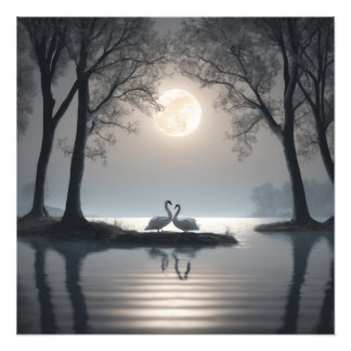 白鳥の愛のポスター フォトプリント           