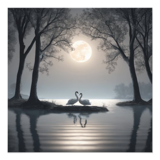 白鳥の愛のポスター フォトプリント            (正面)