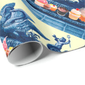 白鳥の戦車とカップケーキブルービーチ結婚式 ラッピングペーパー (ロールコーナー)