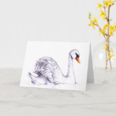 白鳥の挨拶状 カード (黄色い花)