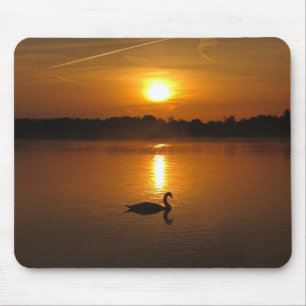 白鳥の日没のmousepad マウスパッド