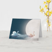 白鳥の月結婚付き カード (黄色い花)