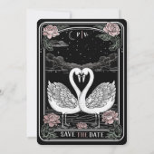 白鳥の歌の結婚式の日付を保存 招待状 (裏面)