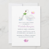 白鳥の水の色ベビーシャワーの招待 招待状 (正面)