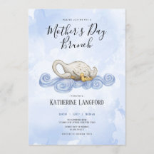 白鳥の水彩の母の日の枝