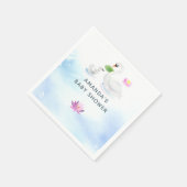 白鳥の水彩画ベビーシャワー スタンダードカクテルナプキン (角)