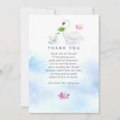 白鳥の水彩赤ちゃんシャワーありがとう サンキューカード (正面)