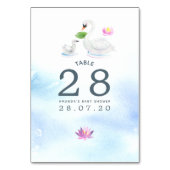 白鳥の水彩赤ちゃんシャワーテーブル番号 テーブルナンバー (裏面)