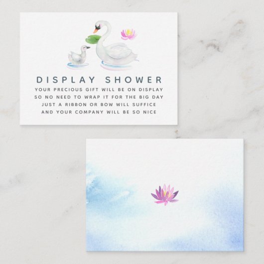 白鳥の水彩赤ちゃんシャワー表示シャワー エンクロージャーカード (正面/裏面)