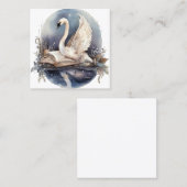 白鳥の水彩 スクエア名刺 (正面/裏面)