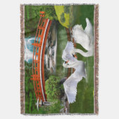 白鳥の求愛 スローブランケット (正面縦)