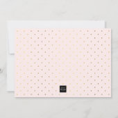 白鳥の池の金ゴールドの女の赤ちゃんのピンクの誕生の発表 案内状 (裏面)