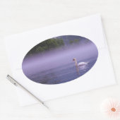 白鳥の湖 楕円形シール (封筒)