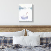 白鳥の湖 | 水彩絵の具のエアリーな明るい絵画 キャンバスプリント (インサイチュ (寝室))